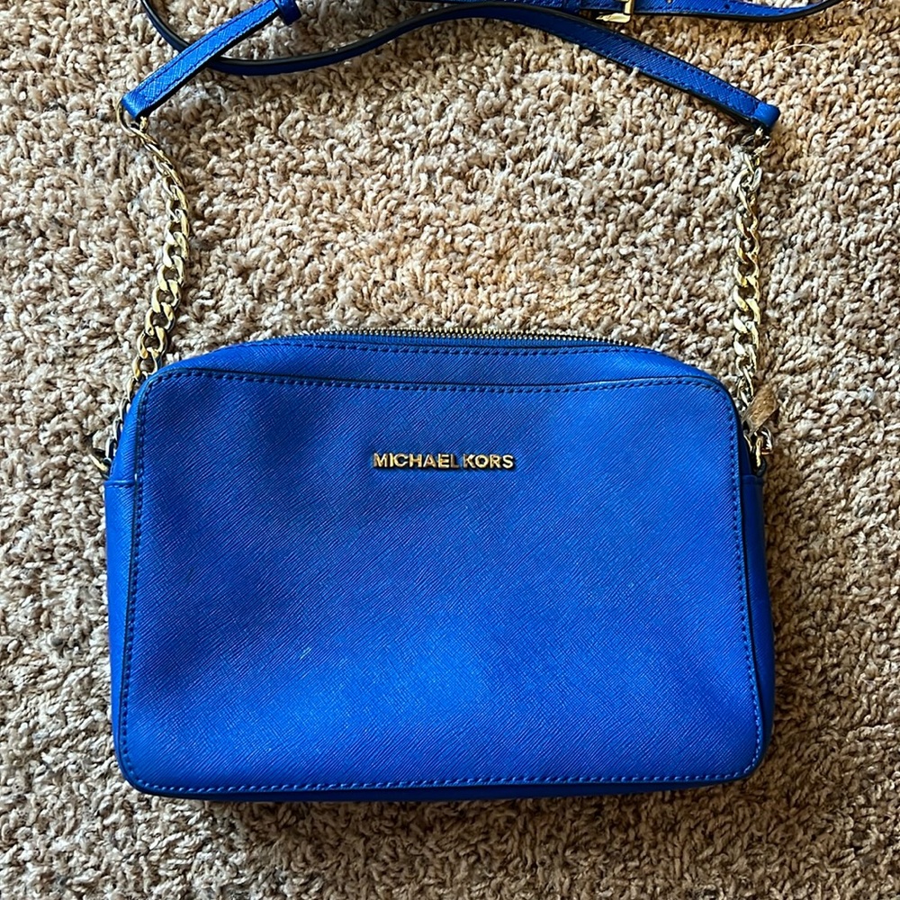 Royal blue Michael kors cross body bag